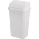 Sterilite 13 Gal. White Swing Top Wastebasket Image 1