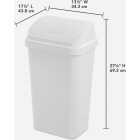 Sterilite 13 Gal. White Swing Top Wastebasket Image 2