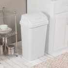 Sterilite 13 Gal. White Swing Top Wastebasket Image 3