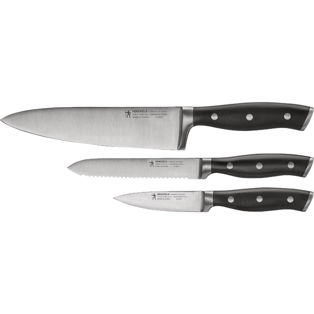 J. A. Henckels International Forged Accent 3-Piece Chef Knife Set
