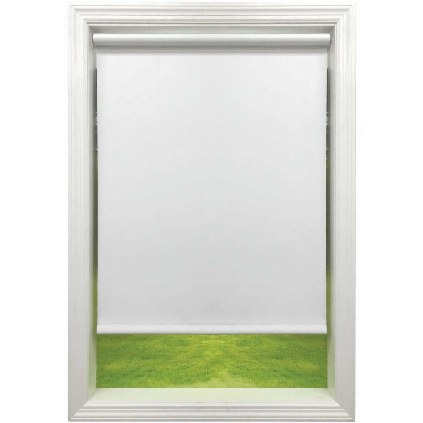 Friedland Shades Jupiter 55-1/4 In. x 72 In. White Economy Room Darkening Vinyl Roller Shade Image 2