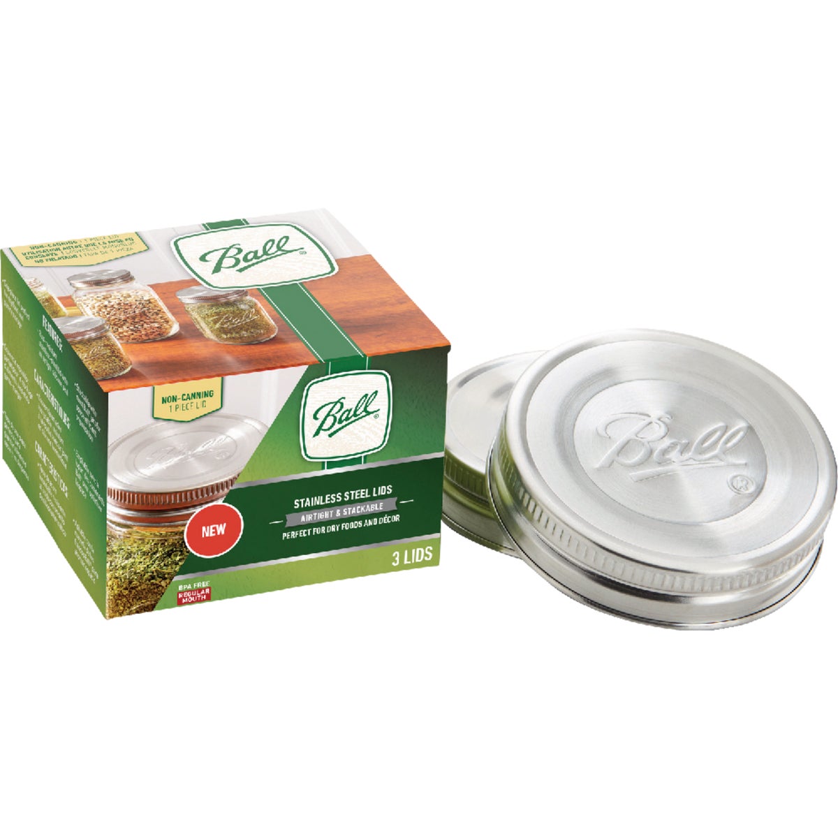 Ball Regular Mouth Stainless Steel Lids (3-Pack) Image 3