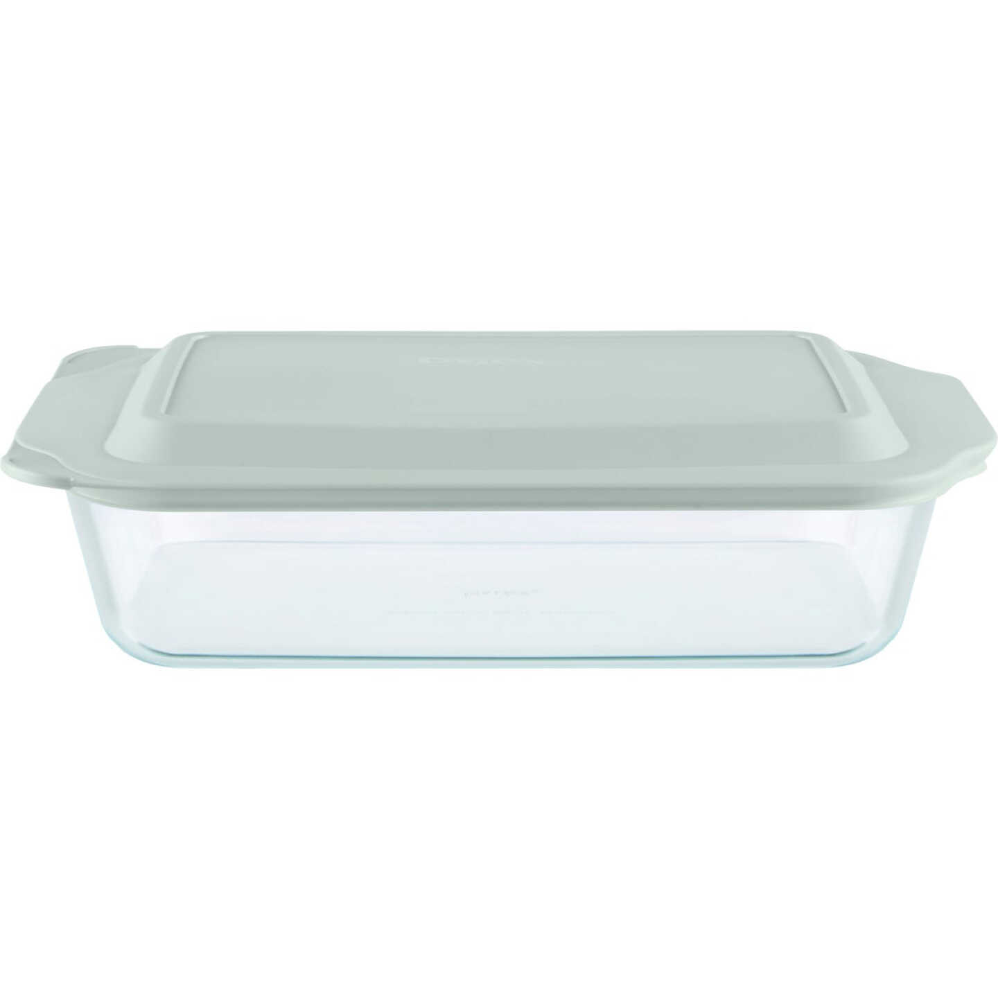Pyrex 9 In. x 13 In. x 3 In. Glass Deep Baking Dish with Sage Lid Image 1