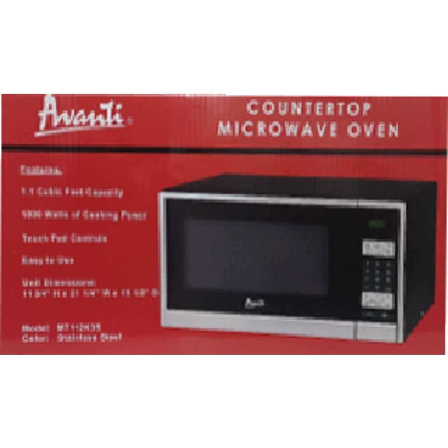 Avanti 1.1CF 1000W Black with Stainless Steel Front Microwave Image 3