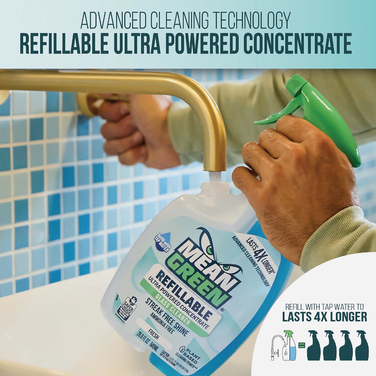 Mean Green 28 Oz. Fresh Refillable Glass Cleaner Image 2