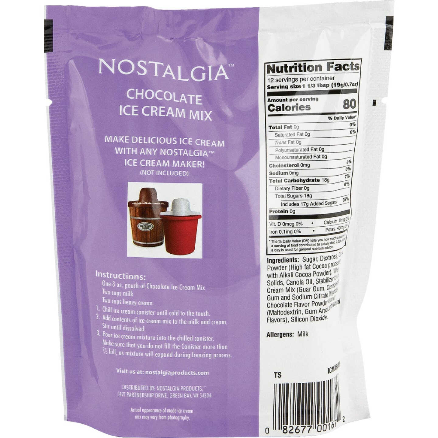 Nostalgia 8 Oz. Chocolate Individual Ice Cream Packet Image 2