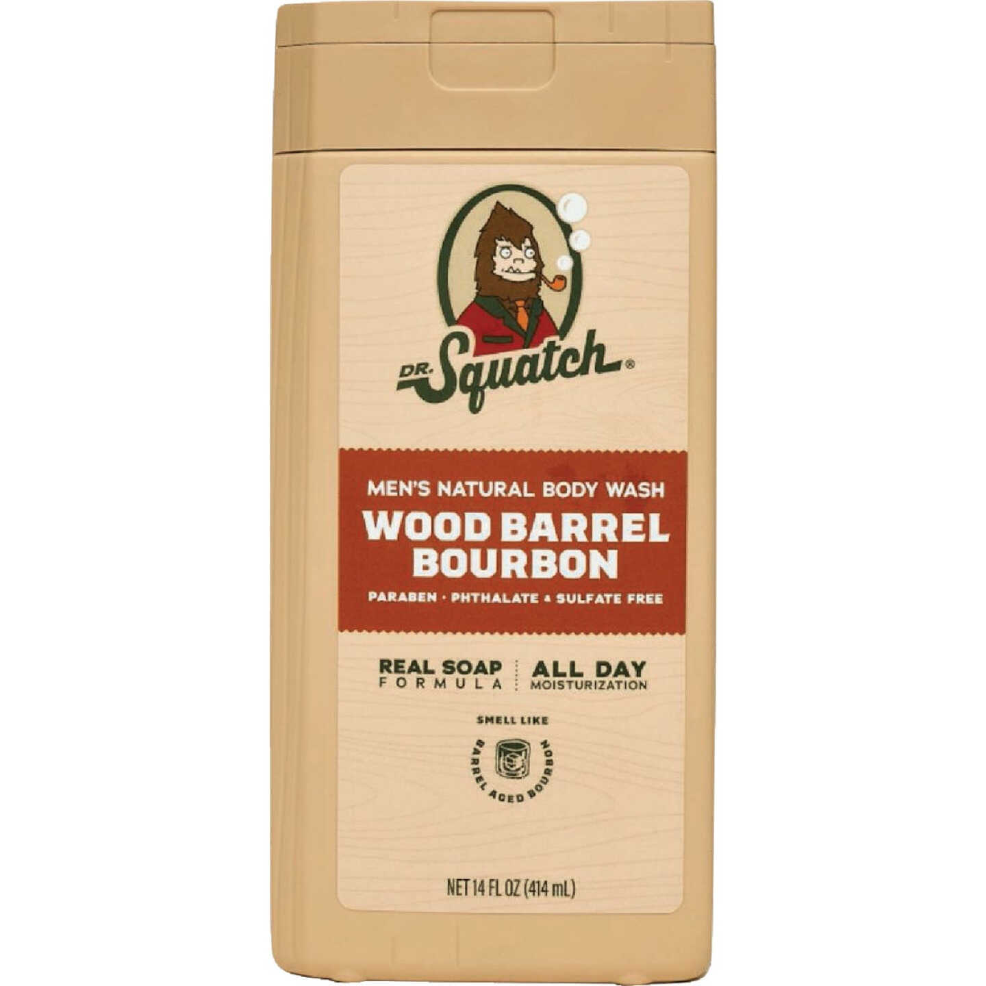 Dr. Squatch 14 Oz. Wood Barrel Bourbon Scent Body Wash Image 1