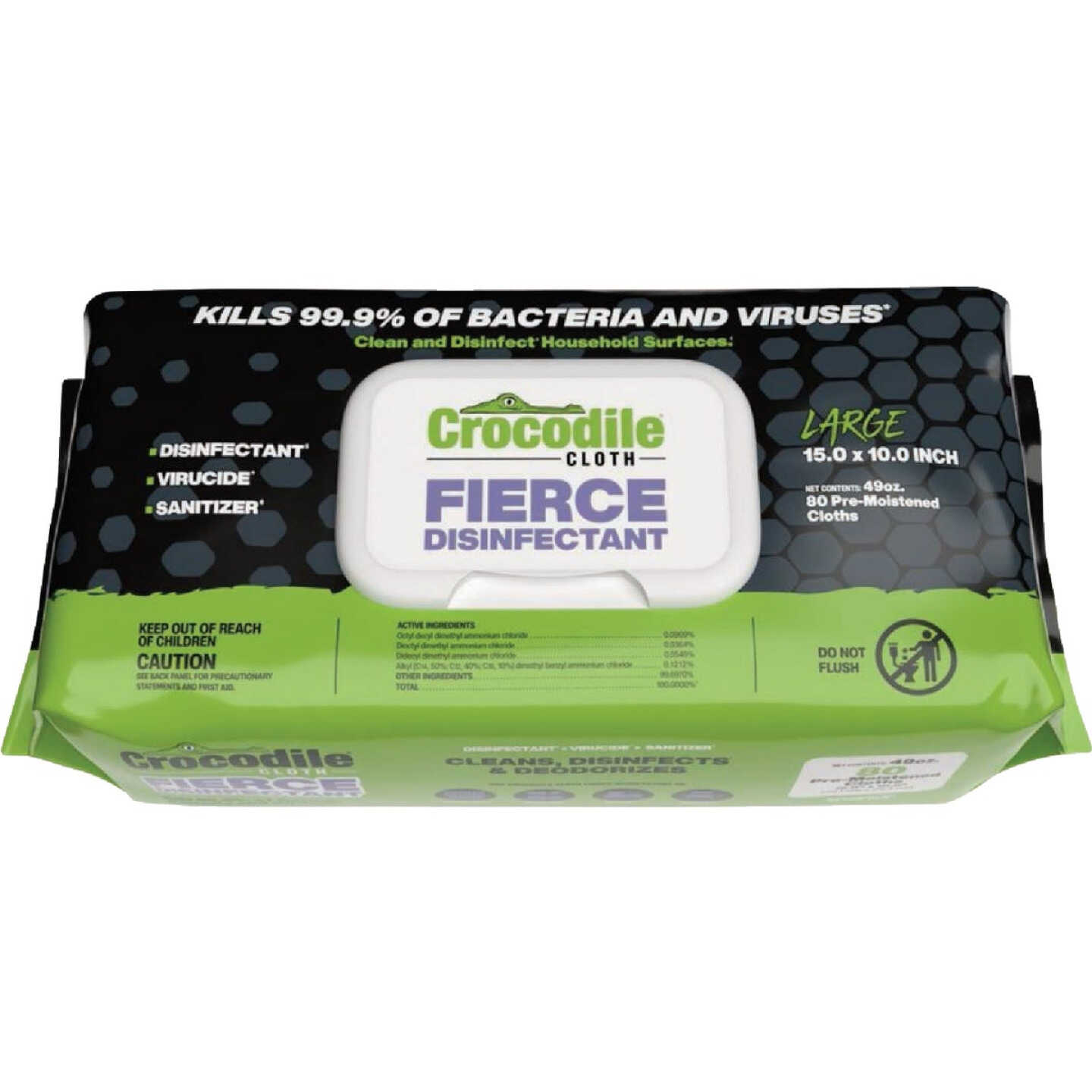 Crocodile Cloth Fierce Disinfectant Wipes (80-Ct.) Image 1