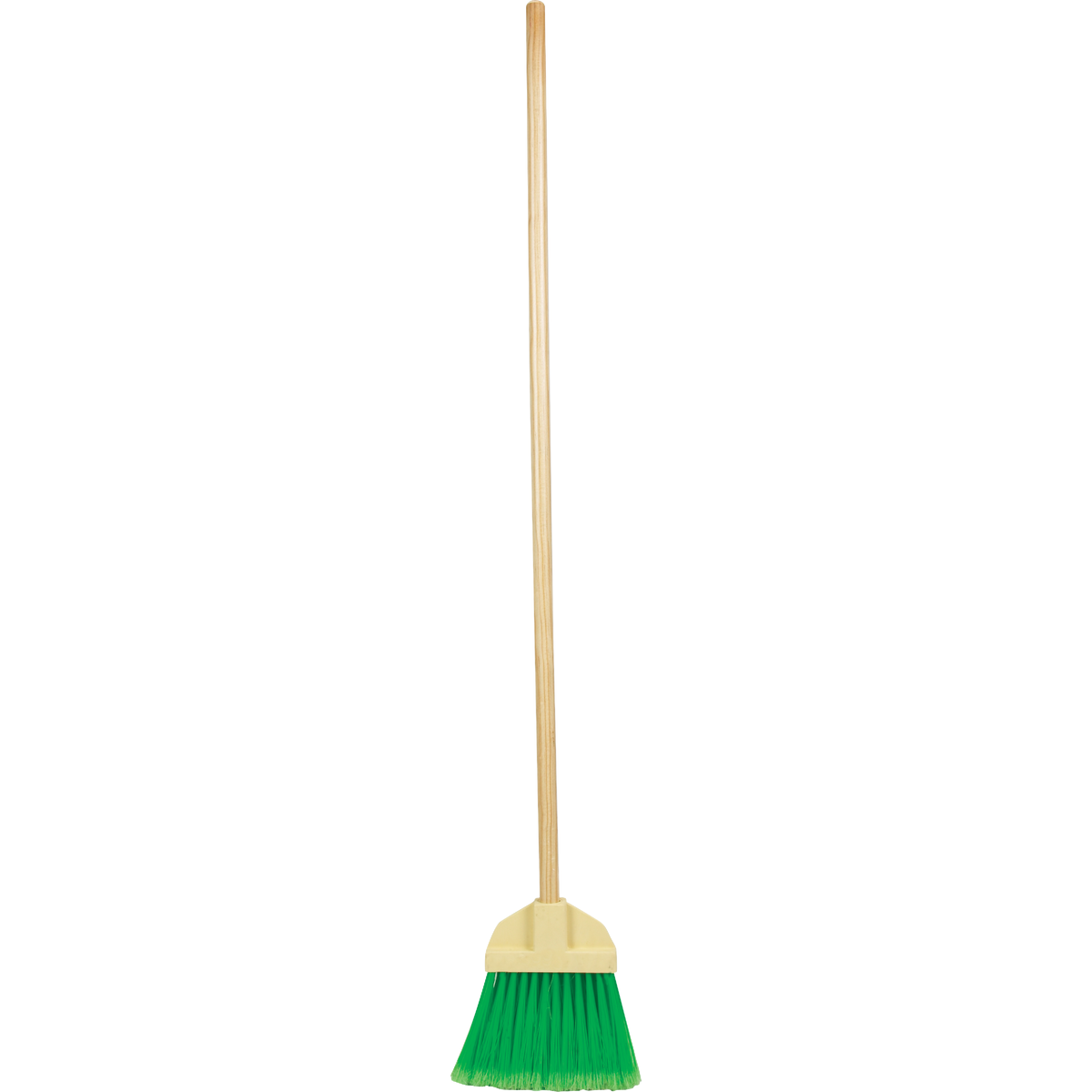 Bruske 9 In. W. x 37 In. L. Wood Handle Flared Lobby Household Broom, Green Bristles Image 2