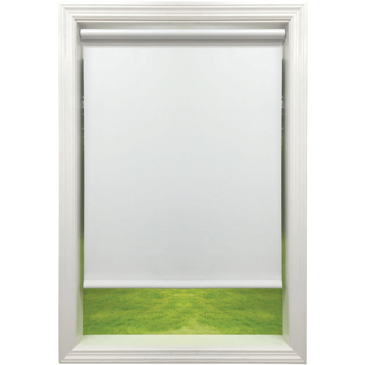 Friedland Shades Jupiter 73-1/4 In. x 72 In. White Economy Room Darkening Vinyl Roller Shade Image 2