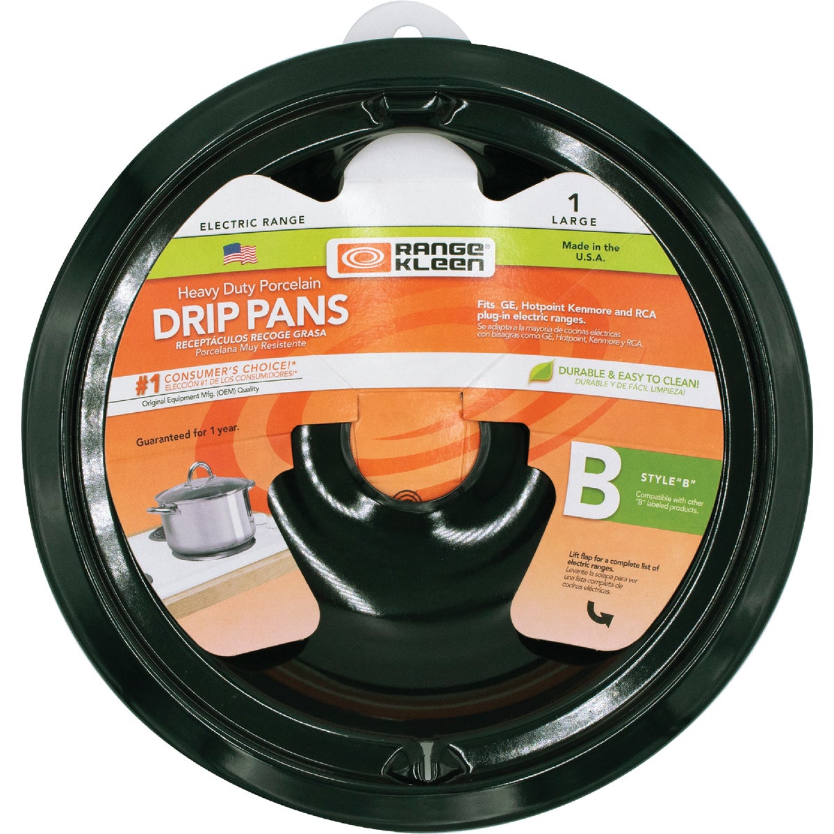 Range Kleen Electric 8" Style B Round Black Drip Pan Image 2