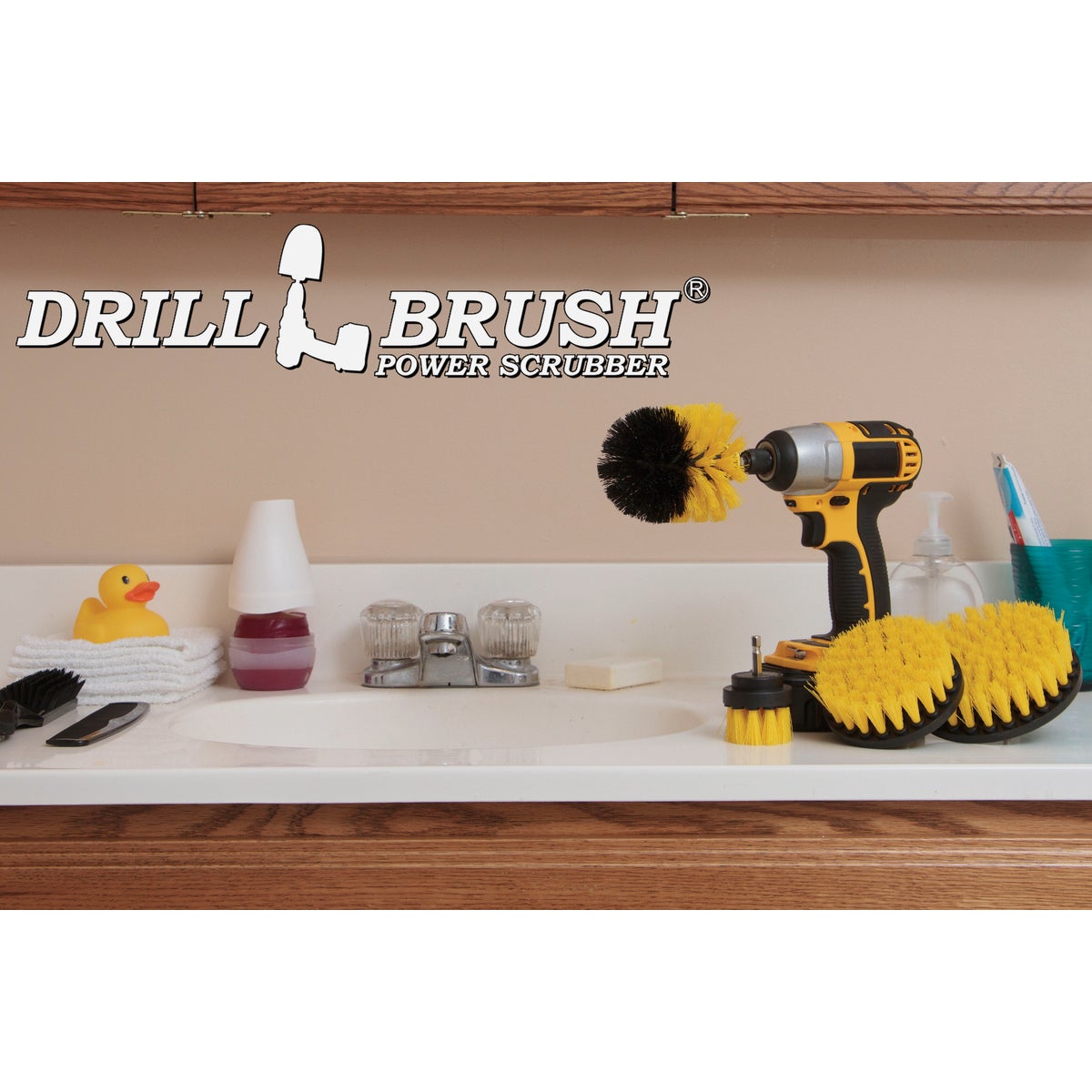 Drillbrush Bathroom Medium Yellow Drill Brush (4 Piece) Image 6