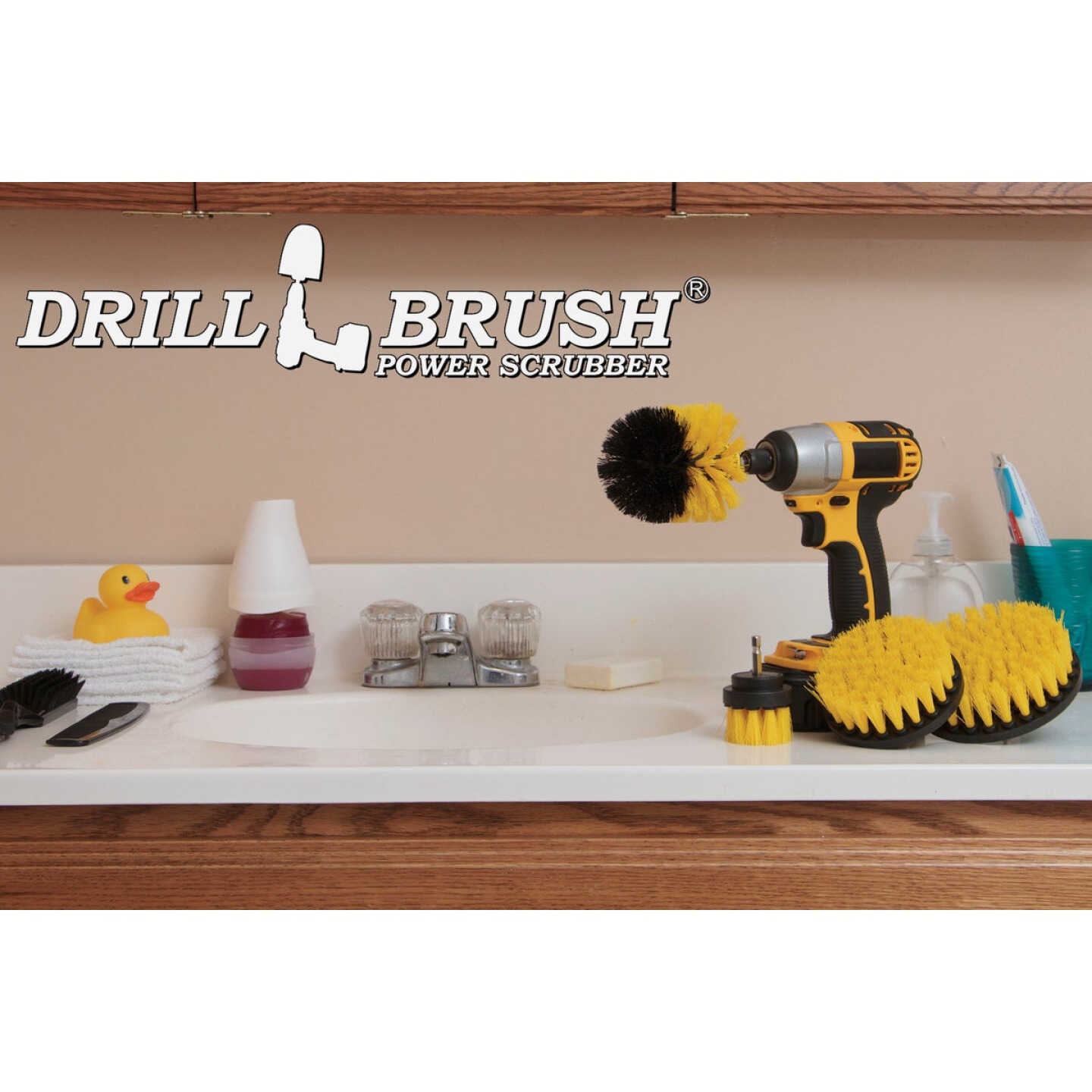 Drillbrush Bathroom Medium Yellow Drill Brush (4 Piece) Image 6