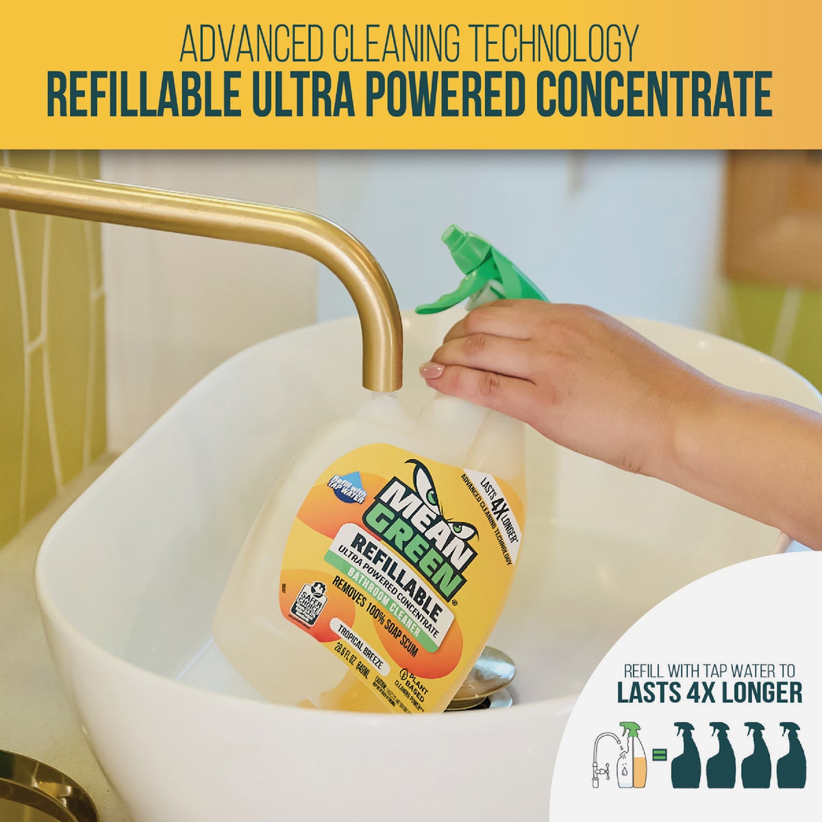 Mean Green 28 Oz. Tropical Breeze Refillable Bathroom Cleaner Image 2
