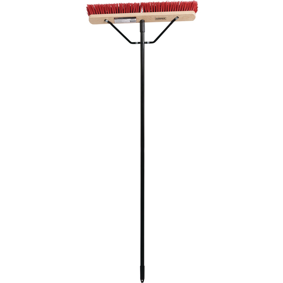 Harper 24 In. Red Bordered Indoor/Outdoor Block Push Broom with 15/16 In. X 60 In. Threaded Metal Handle and Steel Brace Image 2