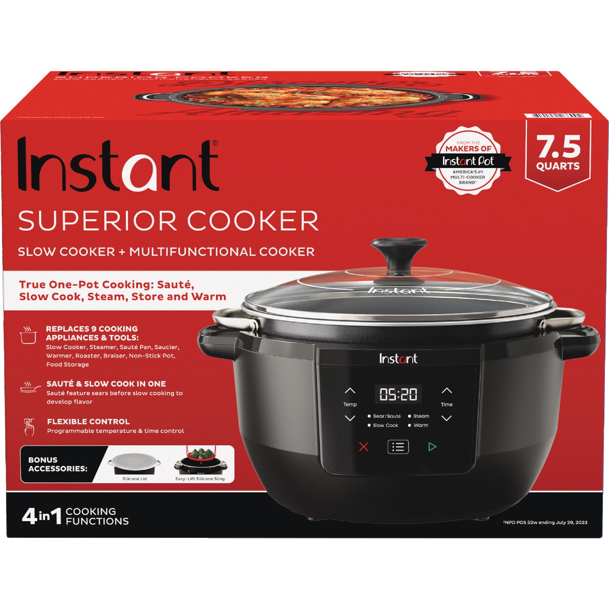 Instant Pot 7.5 Qt. Superior Multi-Functional Slow Cooker Image 4
