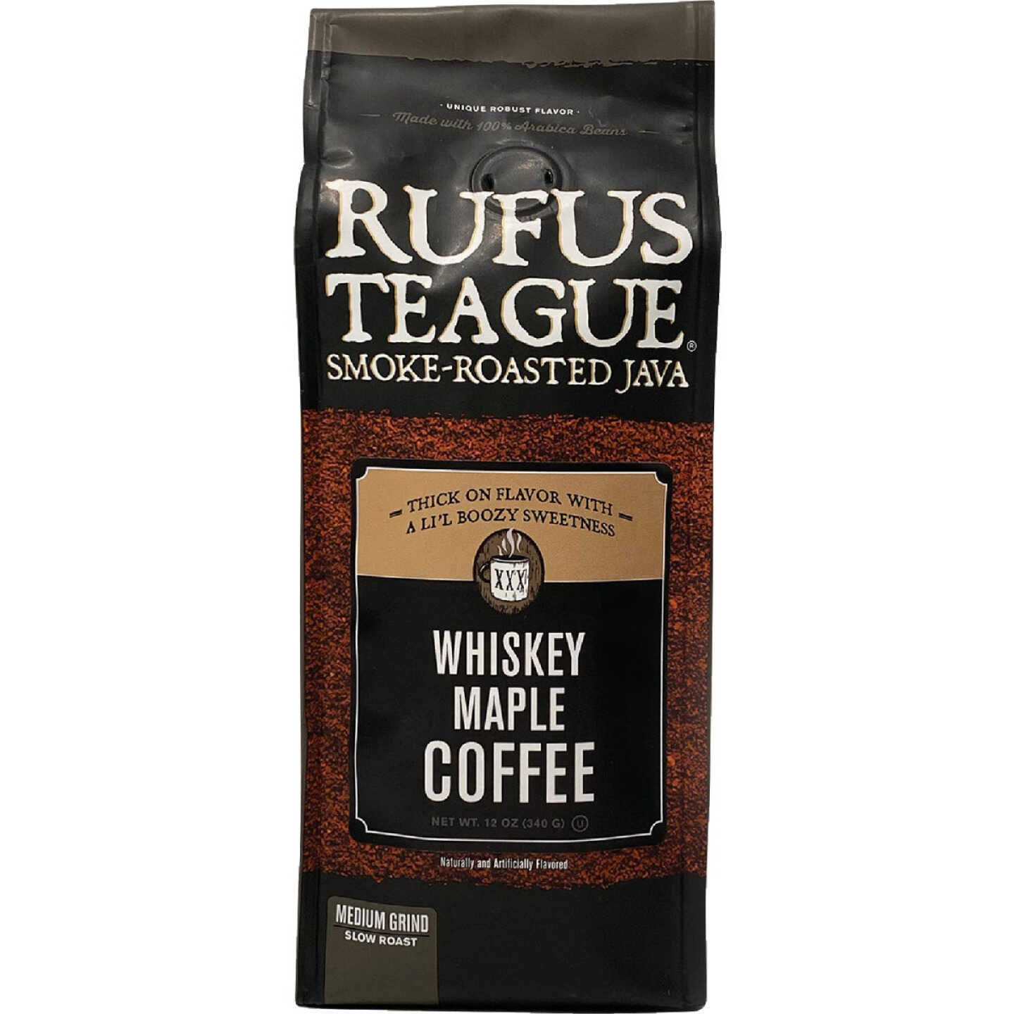 Rufus Teague 12 Oz. Smoke Roasted Coffee, Whiskey Maple, Medium Grind Image 1