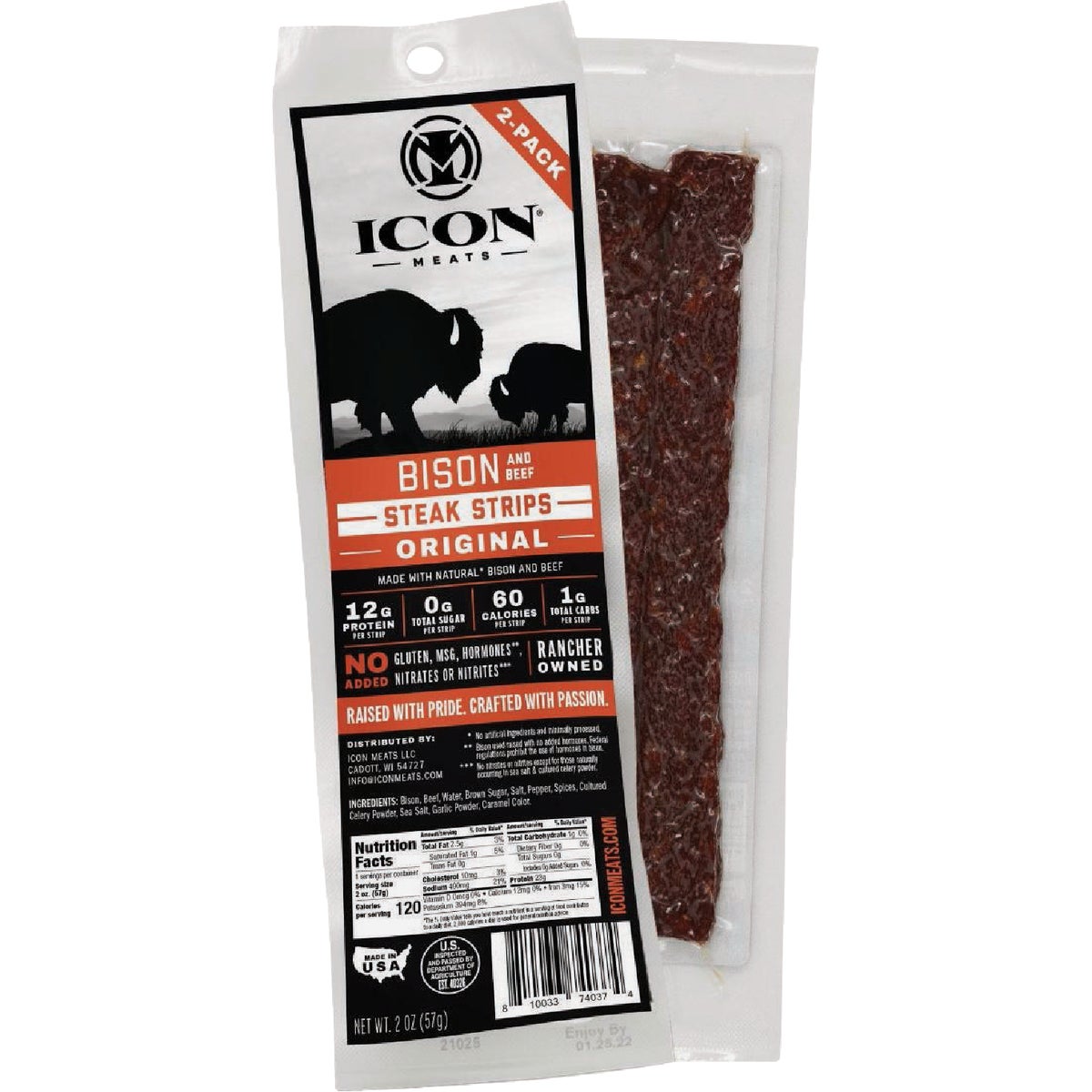 Icon 2 Oz. Original Bison Steak Strip Jerky