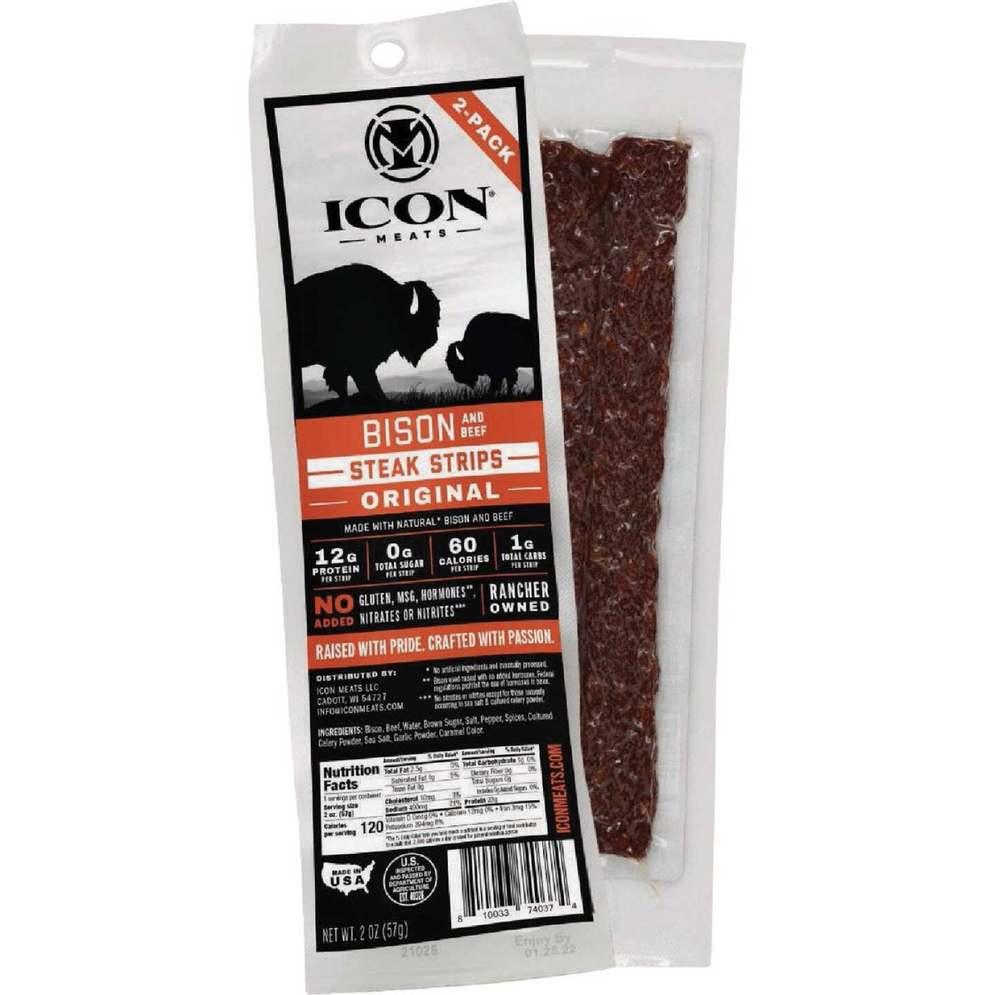 Icon 2 Oz. Original Bison Steak Strip Jerky Image 1