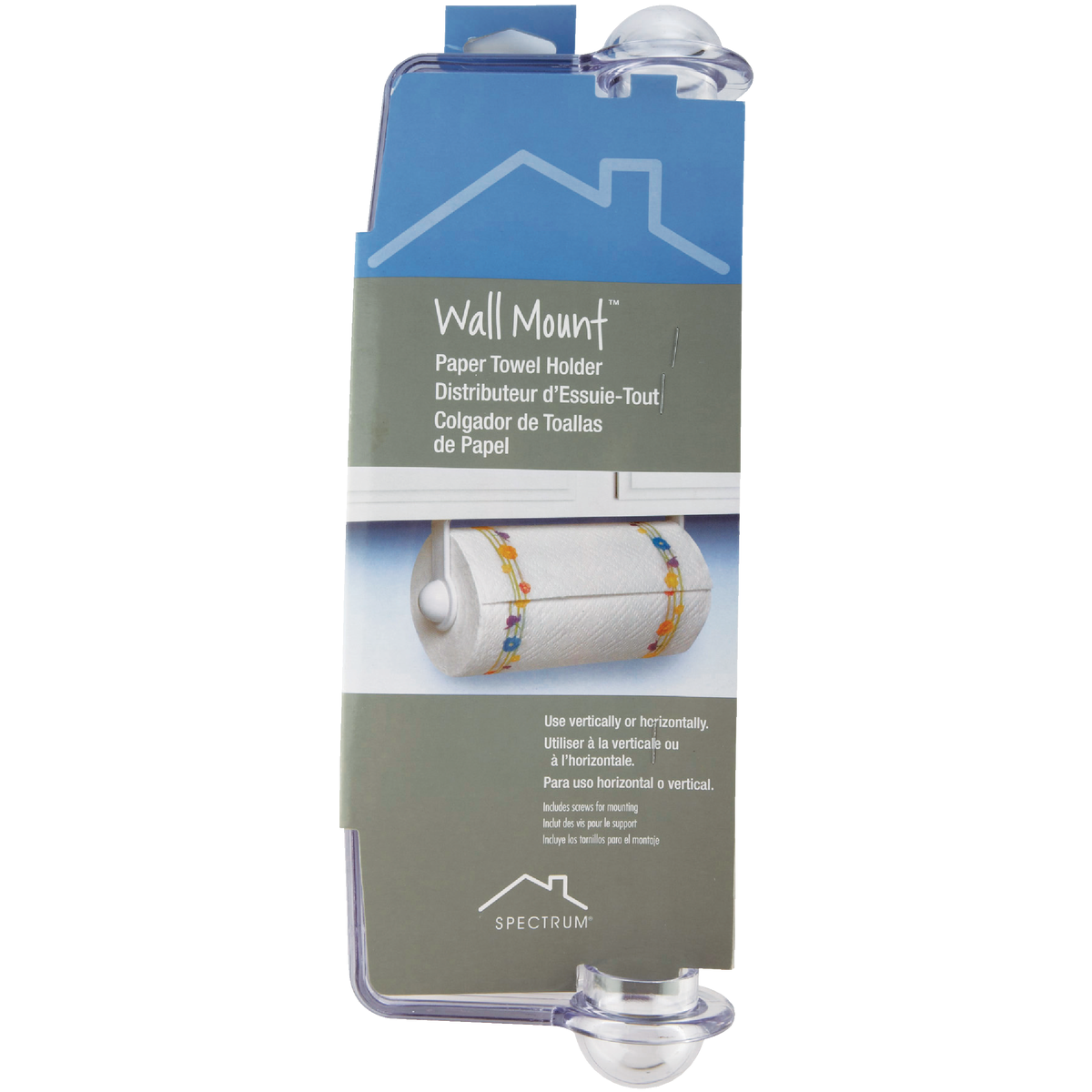  Spectrum Clear Plastic Wall or Cabinet Mount Paper Towel Holder Image 2