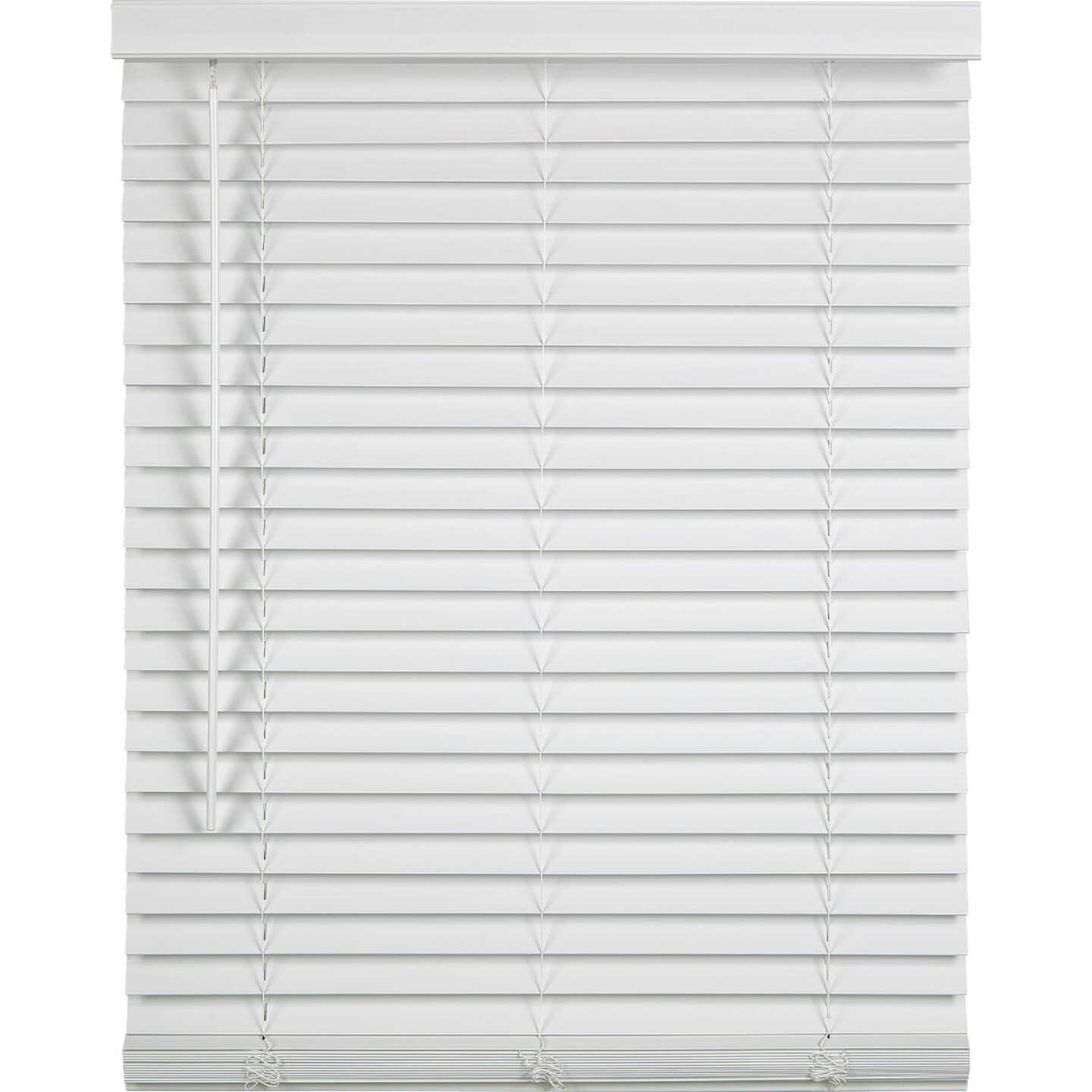Home Impressions 47 In. x 64 In. x 2 In. White Faux Wood Cordless Blind Image 1