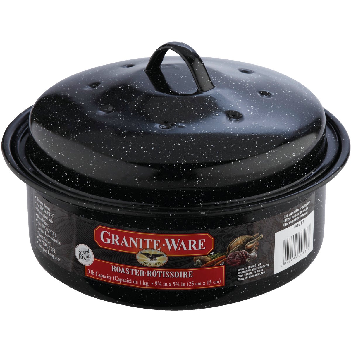 GraniteWare 3 Lb. Black Covered Round Roaster Image 2