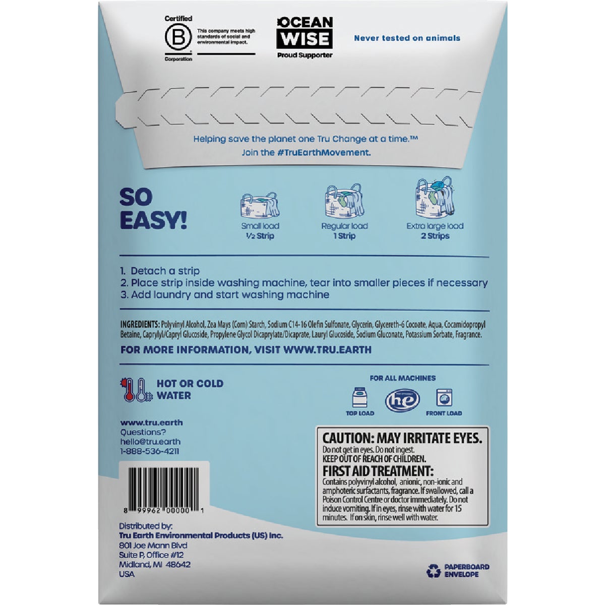 Tru Earth Eco-Strips Fresh Linen Laundry Detergent Image 4