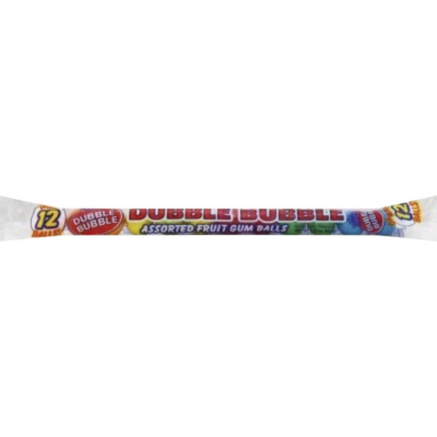 Dubble Bubble 2.23 Oz. Assorted 12 Gumball Tube Image 1
