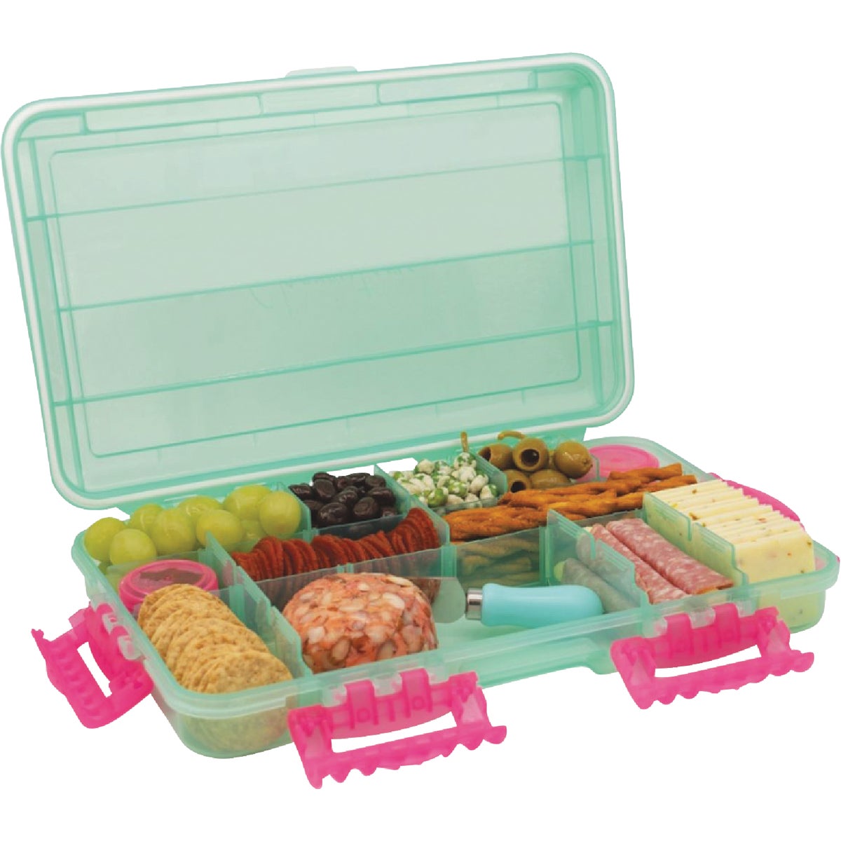 SubSafe Charcuterie Safe Seafoam Green & Hot Pink Food Storage Set