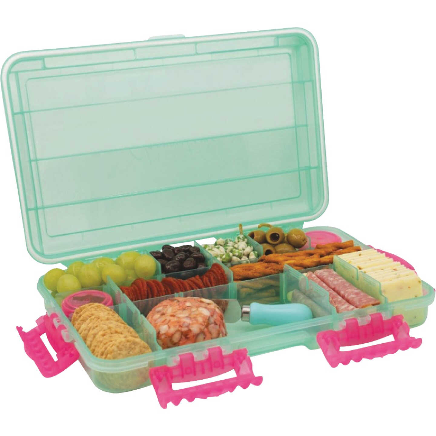 SubSafe Charcuterie Safe Seafoam Green & Hot Pink Food Storage Set Image 1