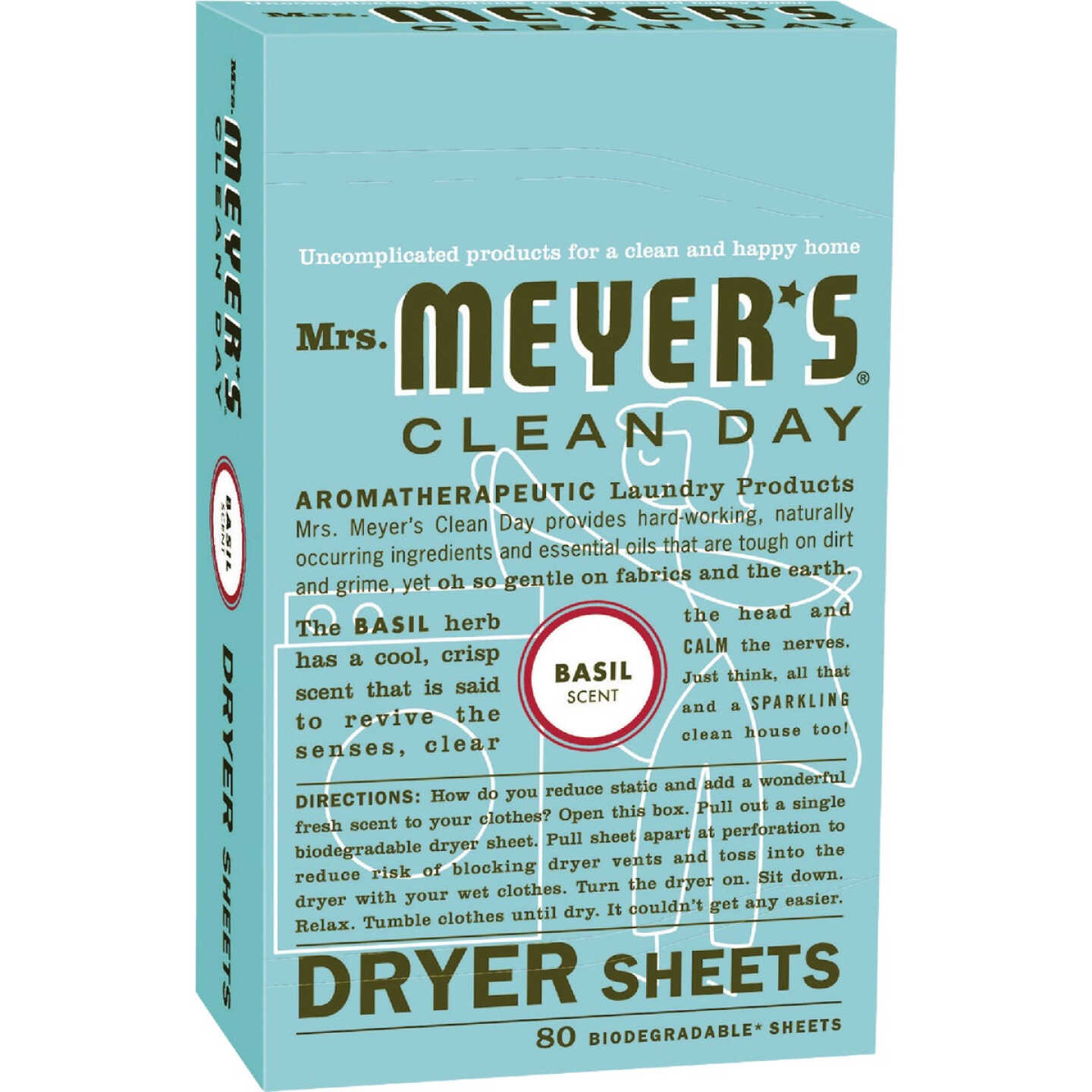 Mrs. Meyer's Clean Day Basil Dryer Sheet (80-Count) Image 1