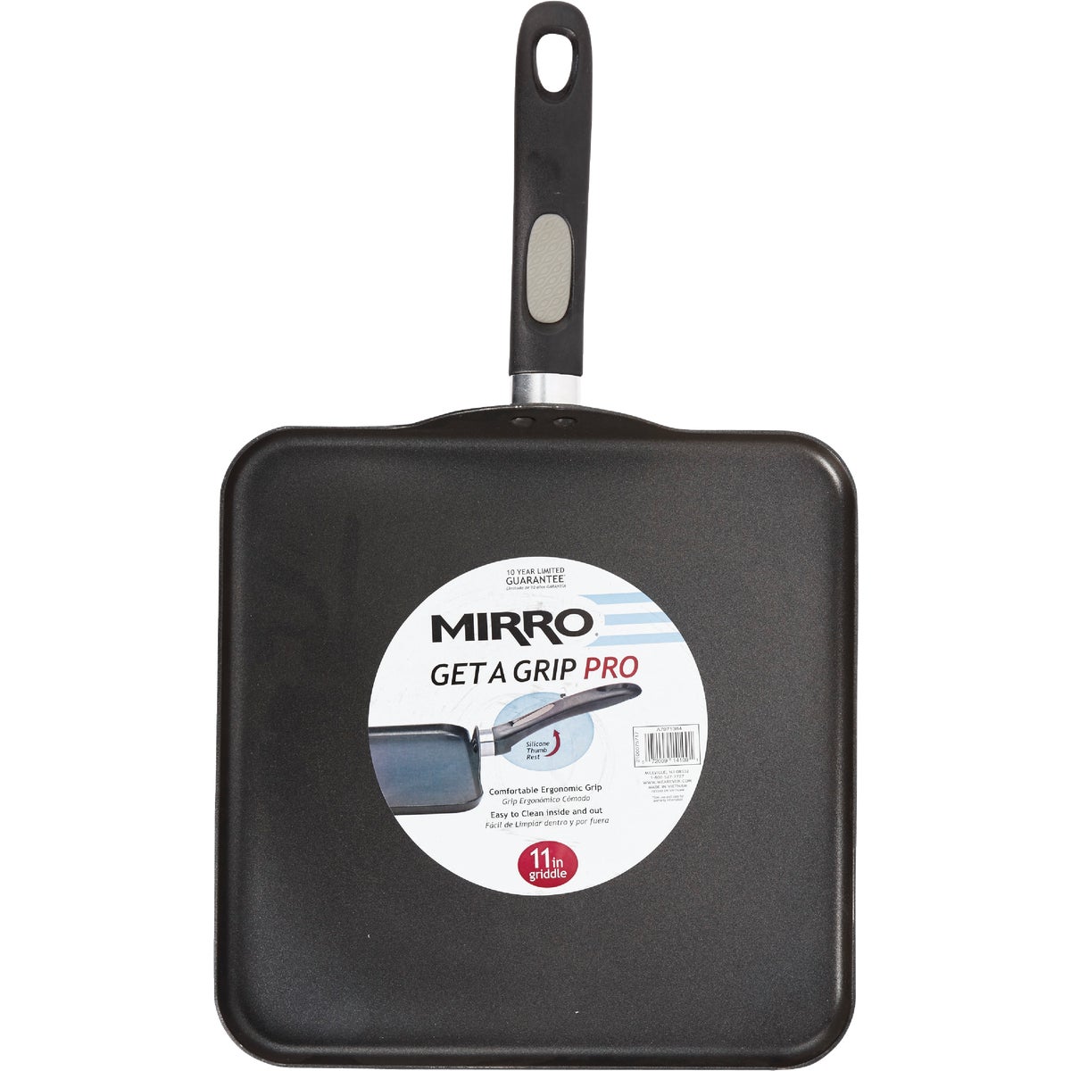Mirro Get a Grip 2.0 11 In. Square Black Ceramic Griddle with Soft Touch Handle Image 2