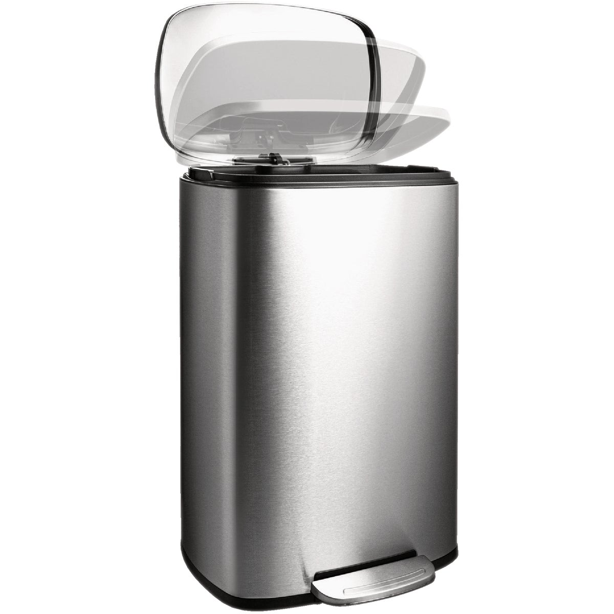 Ninestars 13.2 Gal. Stainless Steel Foot Pedal Trash Can Image 4