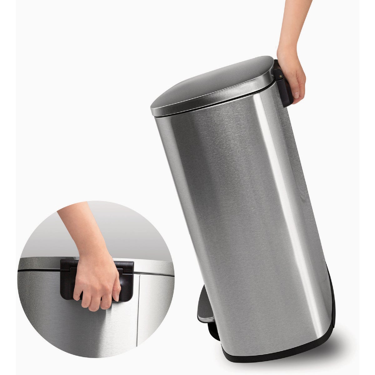 Ninestars 13.2 Gal. Stainless Steel Foot Pedal Trash Can Image 2