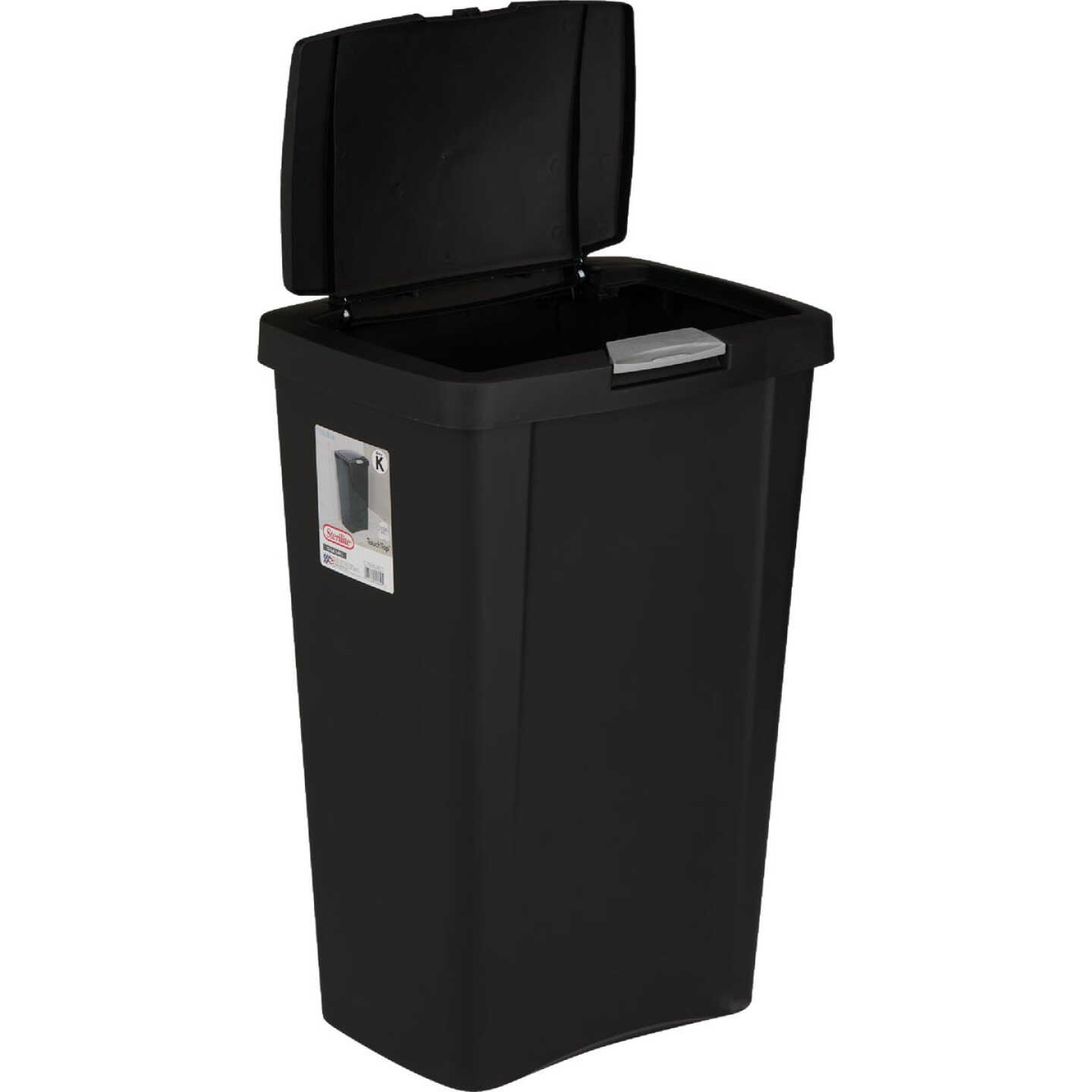 Sterilite 13 Gal. Black TouchTop Wastebasket Image 3