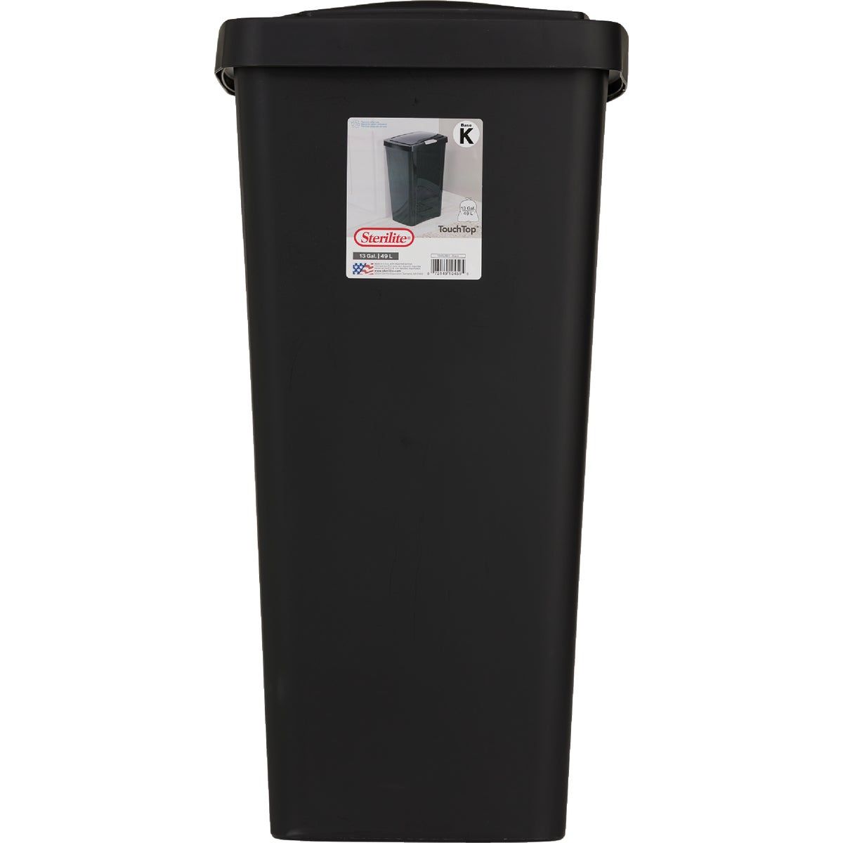 Sterilite 13 Gal. Black TouchTop Wastebasket Image 2