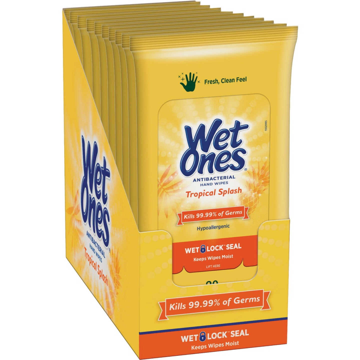 Wet Ones Tropical Splash Antibacterial Disinfectant Individual Hand Cleaning Wipes (20-Count) Image 4
