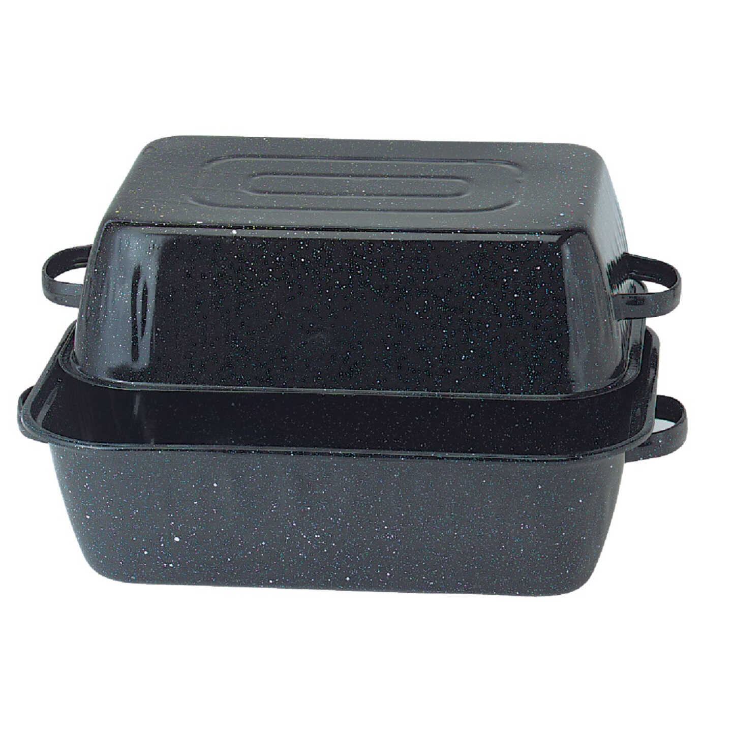 GraniteWare 21 In. Black Covered Rectangle Roaster Image 1