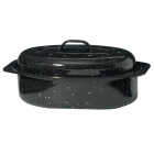 GraniteWare 13 In. Black Covered Oval Roaster Image 1