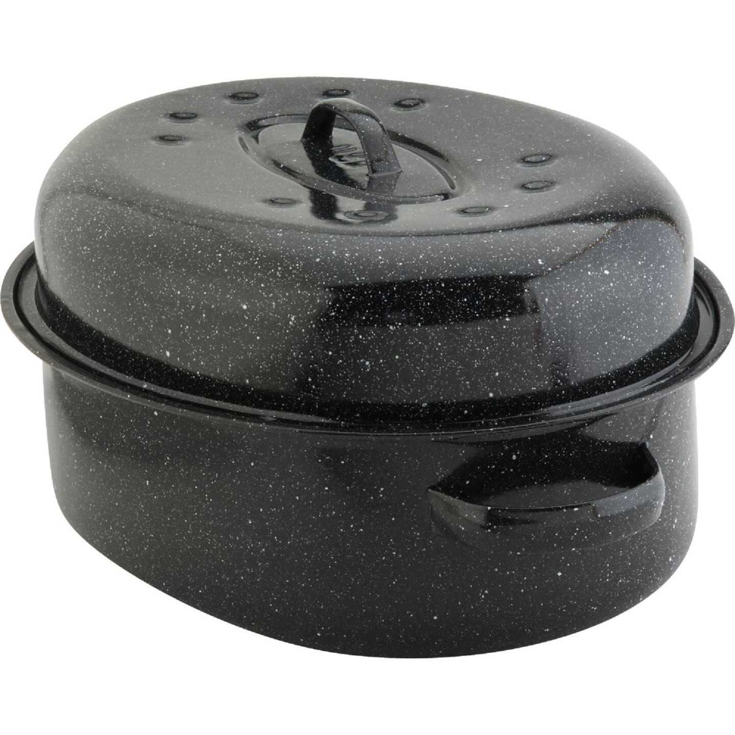 GraniteWare 18 In. Black Covered Oval Roaster Pan Image 1