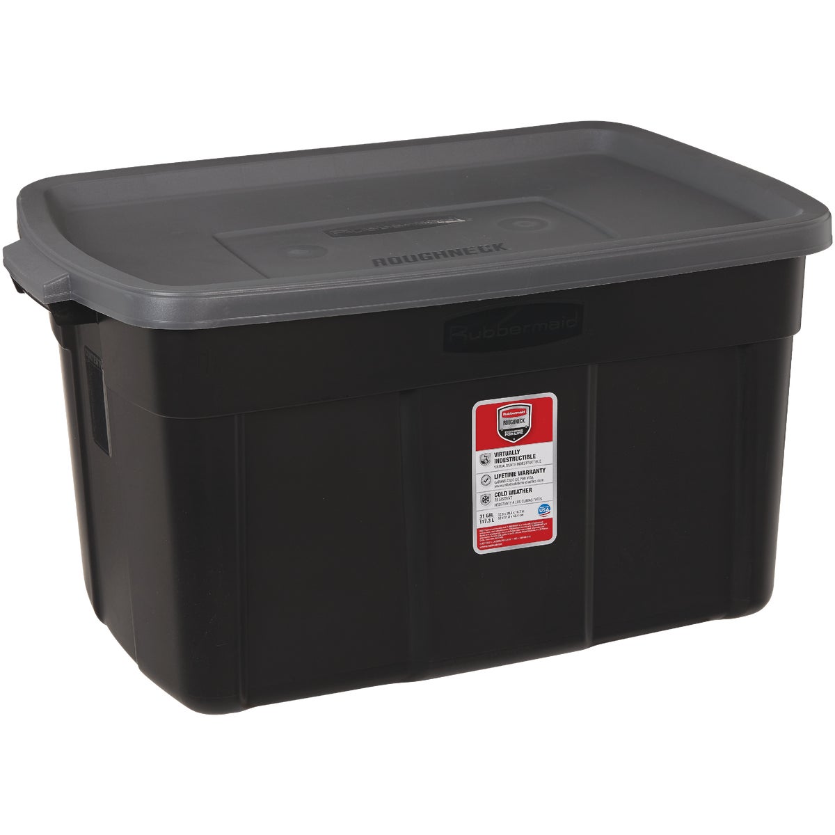 Rubbermaid Roughneck 31 Gal. Dark Indigo Metallic Tote and Lid