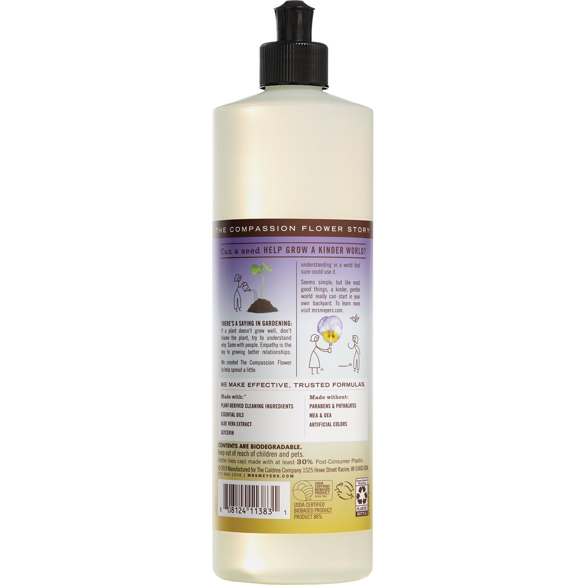 Mrs. Meyer's Clean Day 16 Oz. Compassion Flower Liquid Dish Soap Image 4