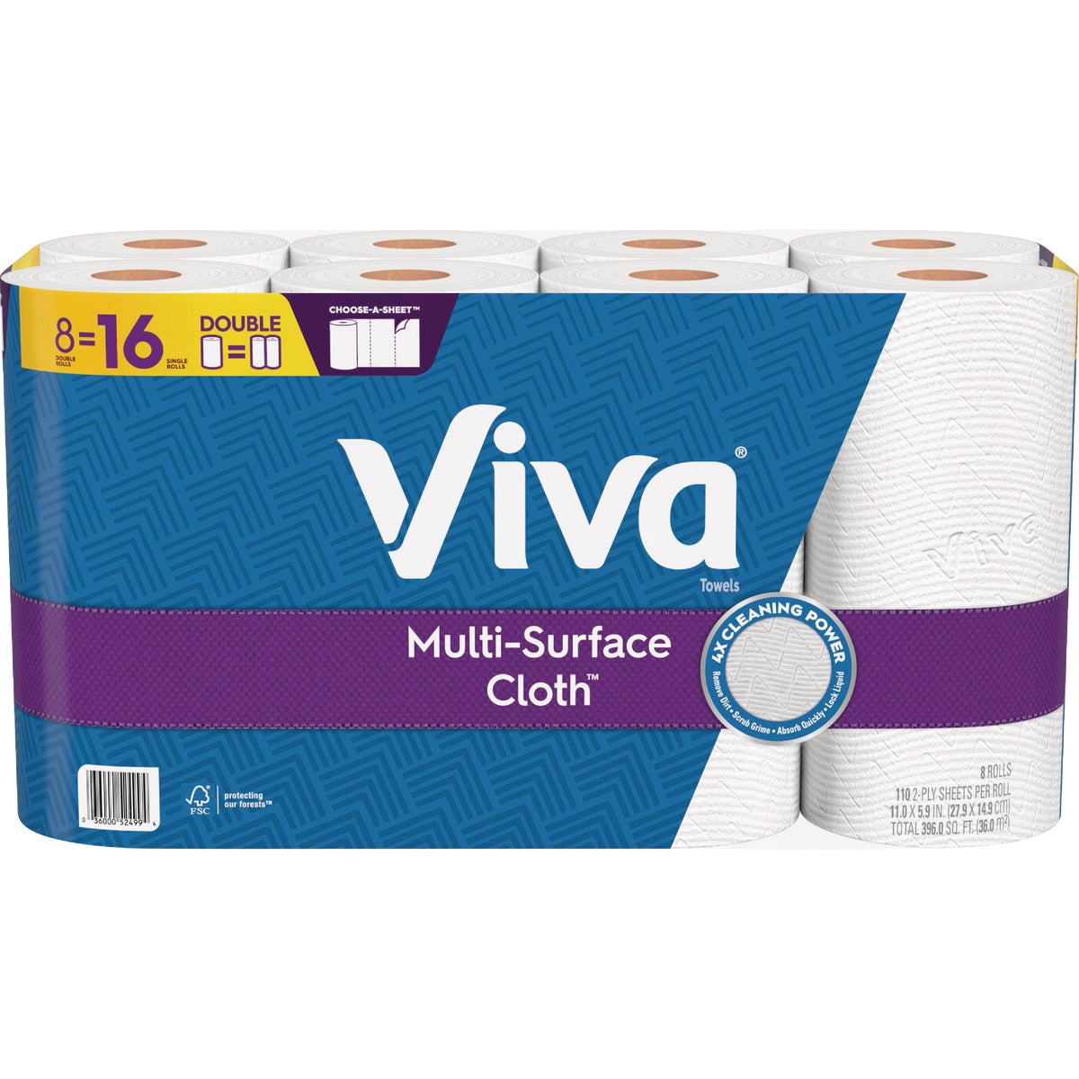 Viva Multi-Surface Cloth Paper Towels (8 Double Rolls)