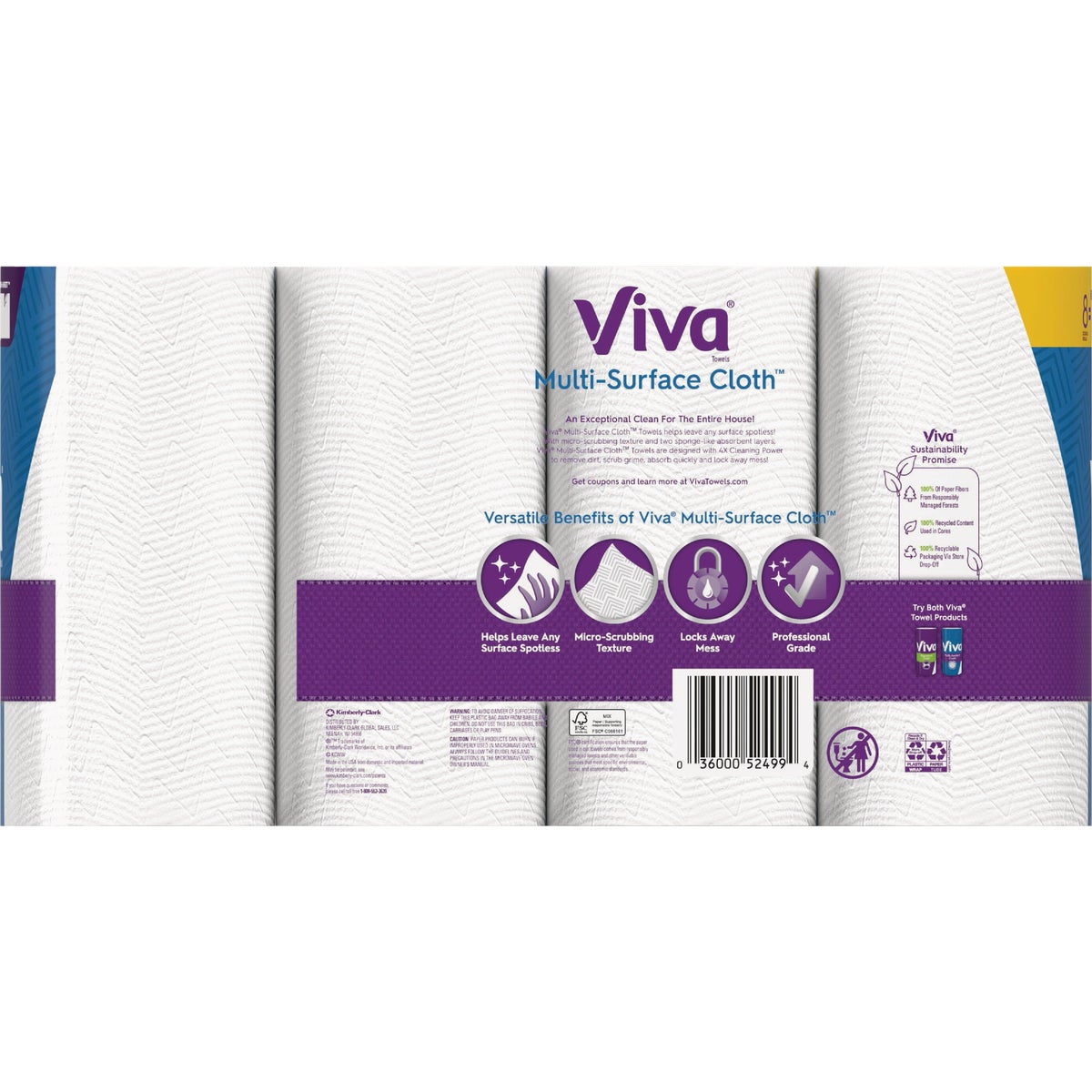 Viva Multi-Surface Cloth Paper Towels (8 Double Rolls) Image 4