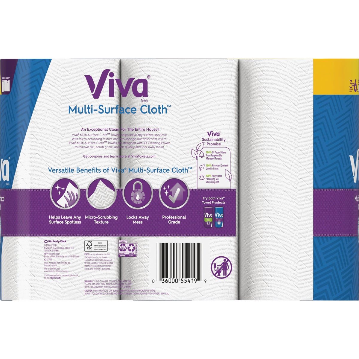 Viva Multi-Surface Cloth Choose-A-Sheet Paper Towels (3 Double Rolls) Image 5