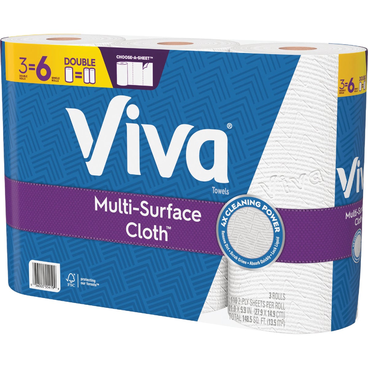 Viva Multi-Surface Cloth Choose-A-Sheet Paper Towels (3 Double Rolls) Image 3