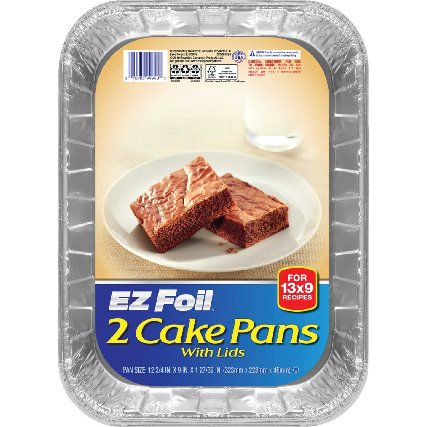 EZ Foil Rectangular Cake Pan with Lids (2-Piece) Image 1