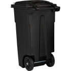 Toter 32 Gal. Black Outdoor Trash Can With Attached Lid and Wheels Image 4