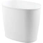 iDesign Kent 2 Gal. White Oval Wastebasket Image 1