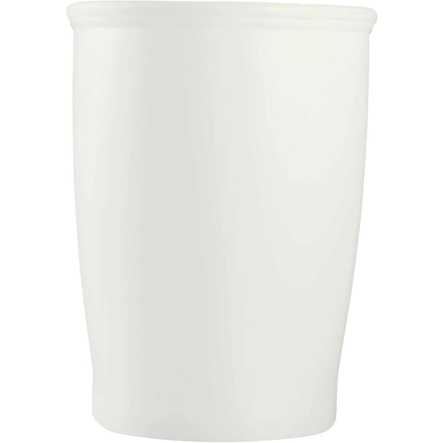 iDesign Kent 2 Gal. White Oval Wastebasket Image 2